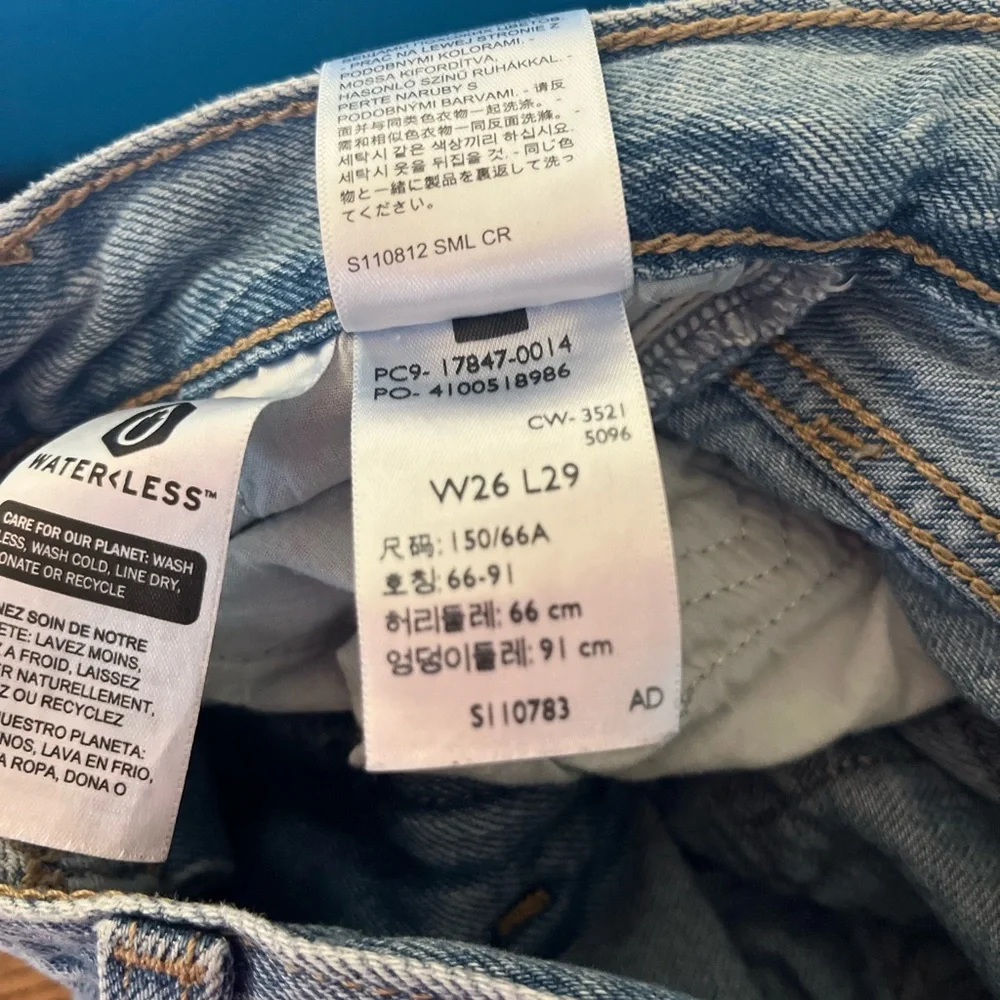 Levi's Premium High Rise Loose Tapered Distressed Denim Jeans